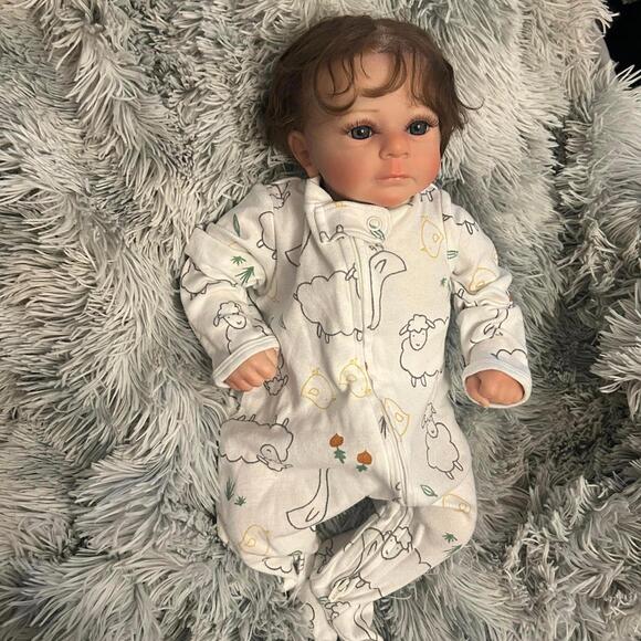 Reborn Baby Boy Cloth Body Full Silicone Limbs Vinyl & Accessories (NWT) - Picture 3 of 13